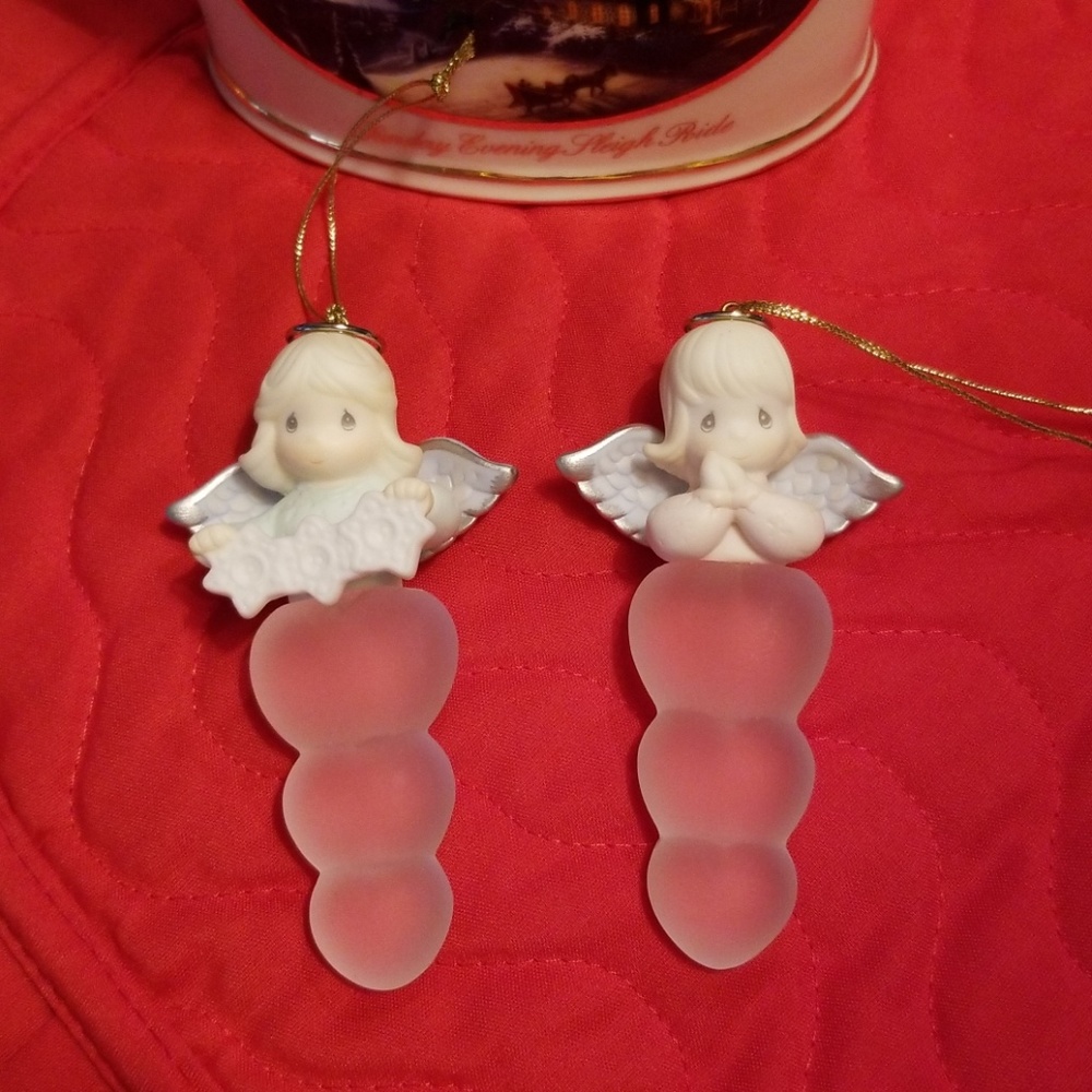 2 Precious Moments Christmas ornaments.
